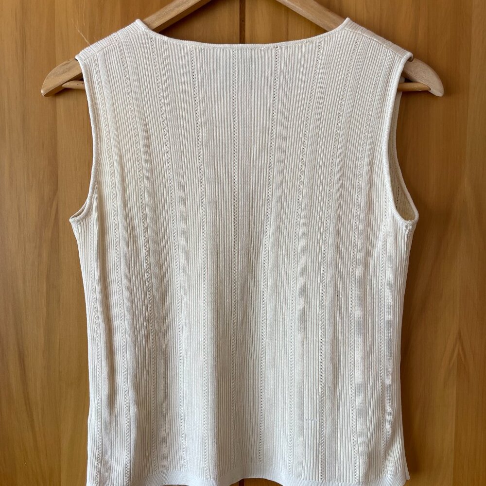 Jessica Cream Ribbed Knit Tank Top - Picture 4 of 5